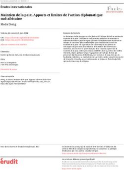 Maintien de la paix. Apports et limites de l'action diplomatique sud-africaine