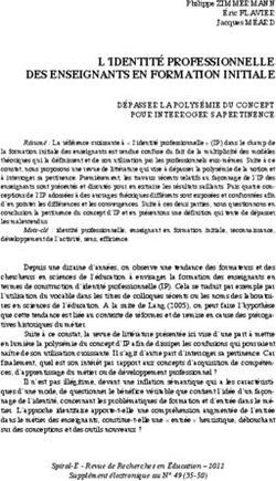 L'IDENTITÉ PROFESSIONNELLE DES ENSEIGNANTS EN FORMATION INITIALE