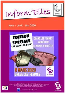 Mars - Avril - Mai 2020 - Vie F&eacute;minine