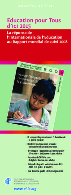 Education pour Tous d'ici 2015 - La réponse de l'Internationale de l'Education au Rapport mondial de suivi 2008