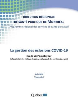La gestion des éclosions COVID-19 - DIRECTION RÉGIONALE DE SANTÉ PUBLIQUE DE MONTRÉAL - Santé Montréal