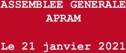 ASSEMBLEE GENERALE APRAM - Le 21 janvier 2021