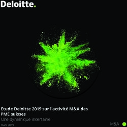 Etude Deloitte 2019 sur l'activité M&A des PME suisses - Une dynamique incertaine