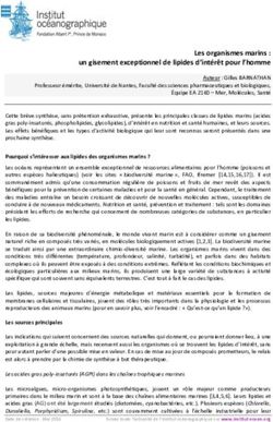 Les organismes marins : un gisement exceptionnel de lipides d'int&eacute;r&ecirc;t pour l'homme - Institut oc&eacute;anographique
