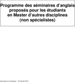 Programme des séminaires d'anglais proposés pour les étudiants en Master d'autres disciplines (non spécialistes)