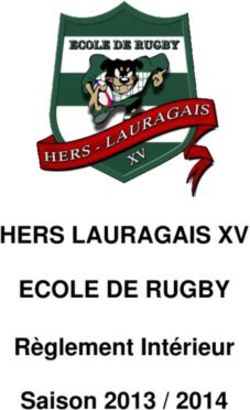 HERS LAURAGAIS XV ECOLE DE RUGBY - Règlement Intérieur Saison 2013 / 2014