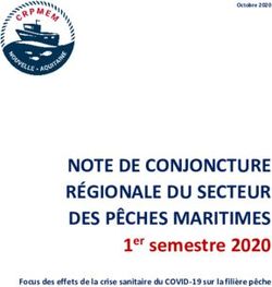 NOTE DE CONJONCTURE RÉGIONALE DU SECTEUR DES PÊCHES MARITIMES - 1er semestre 2020