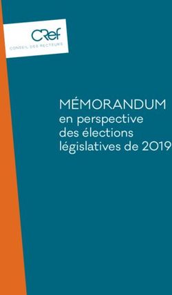 M&Eacute;MORANDUM en perspective des &eacute;lections l&eacute;gislatives de 2019 - Conseil des Recteurs