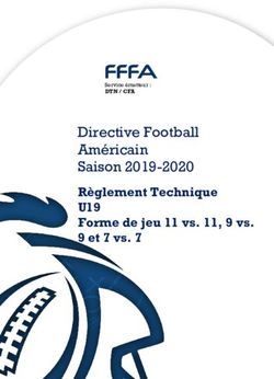 Directive Football Américain Saison 2019-2020 - Règlement Technique U19 Forme de jeu 11 vs. 11, 9 vs.