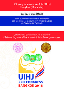 Bangkok (Tha&iuml;lande) 1er au 4 mai 2018 - 23e congr&egrave;s international de l'UIHJ