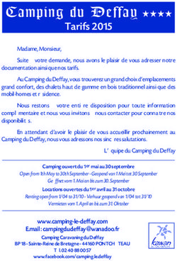 Camping du Deffay - Tarifs 2015