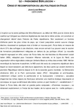 LE " PHENOMENE BERLUSCONI " CRISE ET RECOMPOSITION DU JEU POLITIQUE EN ITALIE