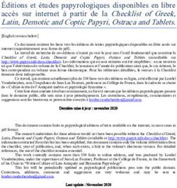 Éditions et études papyrologiques disponibles en libre accès sur internet à partir de la Checklist of Greek, Latin, Demotic and Coptic Papyri ...
