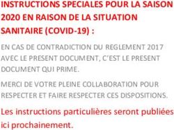 INSTRUCTIONS SPECIALES POUR LA SAISON 2020 EN RAISON DE LA SITUATION SANITAIRE (COVID-19)