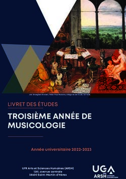 TROISI&Egrave;ME ANN&Eacute;E DE MUSICOLOGIE - LIVRET DES &Eacute;TUDES Ann&eacute;e universitaire 2022-2023 - UFR ARSH