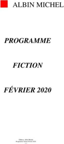 PROGRAMME FICTION FÉVRIER 2020 - ALBIN MICHEL