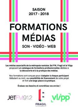 FORMATIONS MÉDIAS SAISON 2017 2018