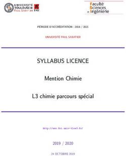 SYLLABUS LICENCE Mention Chimie L3 chimie parcours sp ecial - 2019 / 2020 24 OCTOBRE 2019 - Université Paul Sabatier