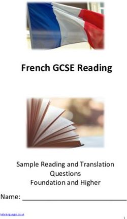 French GCSE Reading - Sample Reading and Translation Questions Foundation and Higher Name: _ - Beacon Hill Community School