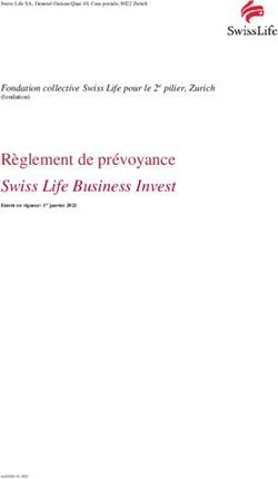 Règlement de prévoyance - Swiss Life Business Invest Fondation collective Swiss Life pour le 2e pilier, Zurich