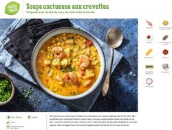 Soupe onctueuse aux crevettes - Préparée avec du lait de coco, du maïs et de la tomate - HelloFresh