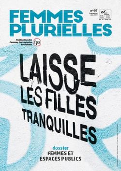 FEMMES ET dossier ESPACES PUBLICS - n 66 - Femmes Prévoyantes Socialistes