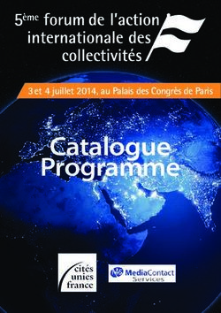 Catalogue Programme 3 et 4 juillet 2014, au Palais des Congrès de Paris - Cités Unies France