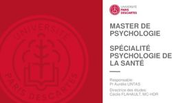 MASTER DE PSYCHOLOGIE SPÉCIALITÉ PSYCHOLOGIE DE LA SANTÉ - Responsable: Pr Aurélie UNTAS Directrice des études: Cécile FLAHAULT, MC-HDR - Institut ...