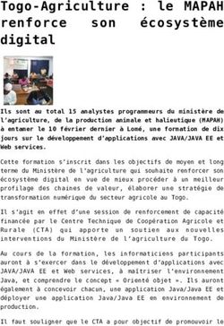 Togo-Agriculture : le MAPAH &eacute;cosyst&egrave;me