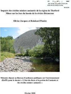 Impacts des résidus miniers amiantés de la région de Thetford Mines sur les lacs du bassin de la rivière Bécancour Olivier Jacques et Reinhard Pienitz