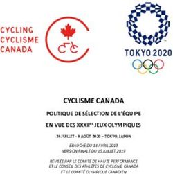 CYCLISME CANADA POLITIQUE DE SÉLECTION DE L'ÉQUIPE EN VUE DES XXXIIes JEUX OLYMPIQUES