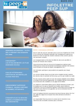 INFOLETTRE PEEP SUP MARS 2020 - PEEP du Rhone