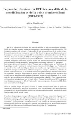 Le premier directeur du BIT face aux d efis de la mondialisation et de la quˆete d'universalisme (1919-1932)