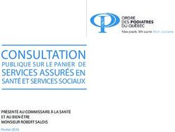 CONSULTATION SERVICES ASSURÉS EN SANTÉ ET SERVICES SOCIAUX - PRÉSENTÉ AU COMMISSAIRE À LA SANTÉ ET AU BIEN-ÊTRE MONSIEUR ROBERT SALOIS ...