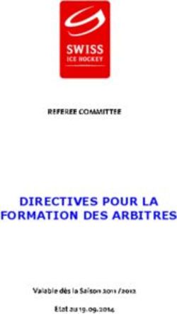 DIRECTIVES POUR LA FORMATION DES ARBITRES