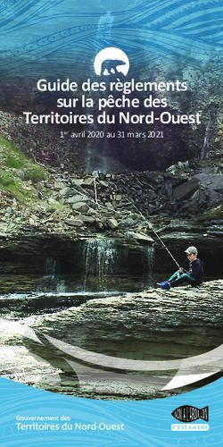 Guide des règlements Territoires du Nord-Ouest sur la pêche des - 1er avril 2020 au 31 mars 2021