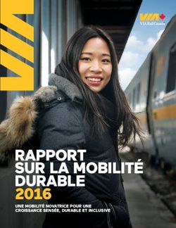 RAPPORT SUR LA MOBILITÉ DURABLE 2016 - UNE MOBILITÉ NOVATRICE POUR UNE CROISSANCE SENSÉE, DURABLE ET INCLUSIVE - VIA Rail Canada