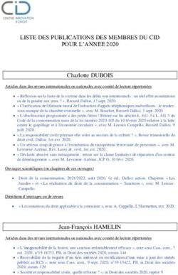 LISTE DES PUBLICATIONS DES MEMBRES DU CID POUR L'ANNEE 2020
