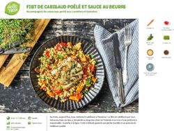 FILET DE CABILLAUD POÊLÉ ET SAUCE AU BEURRE - Accompagné de couscous perlé aux carottes et tomates - HelloFresh