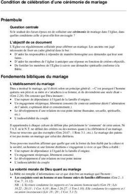 Condition de célébration d'une cérémonie de mariage Préambule