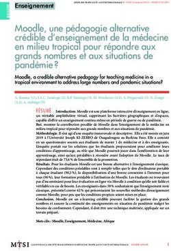 Moodle, une pédagogie alternative crédible d'enseignement de la médecine en milieu tropical pour répondre aux grands nombres et aux situations de ...