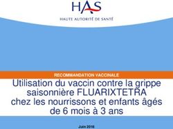Utilisation du vaccin contre la grippe saisonnière FLUARIXTETRA chez les nourrissons et enfants âgés de 6 mois à 3 ans - RECOMMANDATION VACCINALE ...