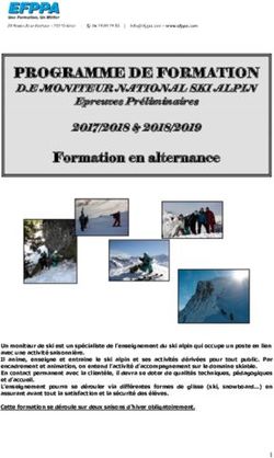PROGRAMME DE FORMATION - D.E MONITEUR NATIONAL SKI ALPIN