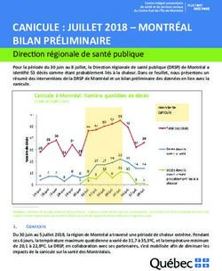 CANICULE : JUILLET 2018 - MONTRÉAL BILAN PRÉLIMINAIRE - Santé Montréal