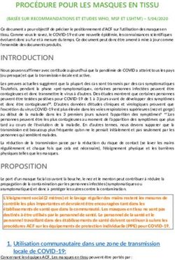 PROC&Eacute;DURE POUR LES MASQUES EN TISSU