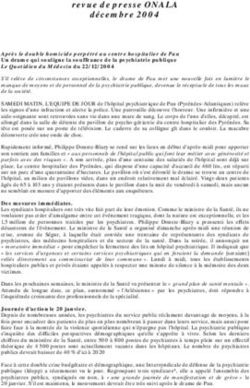 Revue de presse ONALA décembre 2004 - Santé