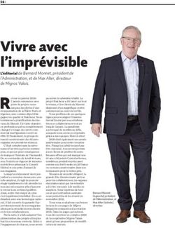 Vivre avec l'impr&eacute;visible - L'&eacute;ditorial de Bernard Monnet, pr&eacute;sident de l'Administration, et de Max Alter, directeur de Migros Valais.