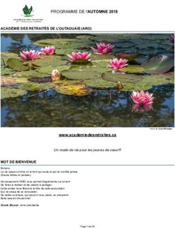 PROGRAMME DE l'AUTOMNE 2018