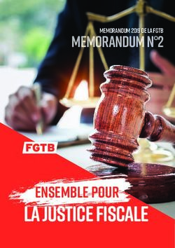 La justice fiscale Ensemble pour - Memorandum 2019 de la FGTB