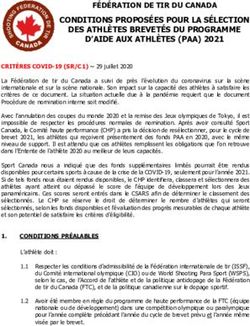 CONDITIONS PROPOSÉES POUR LA SÉLECTION DES ATHLÈTES BREVETÉS DU PROGRAMME D'AIDE AUX ATHLÈTES (PAA) 2021 - Shooting Federation of Canada